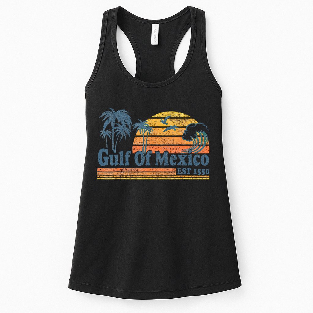 Gulf Of Mexico Est 1550 Retro Vintage Beach Gulf Of Mexico Gift Womens Tank Top