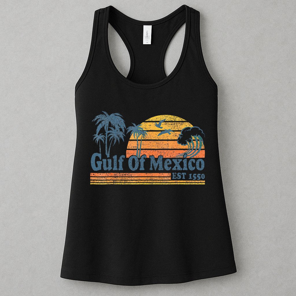 Gulf Of Mexico Est 1550 Retro Vintage Beach Gulf Of Mexico Gift Womens Tank Top