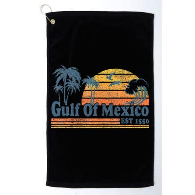 Gulf Of Mexico Est 1550 Retro Vintage Beach Gulf Of Mexico Gift Golf Towel