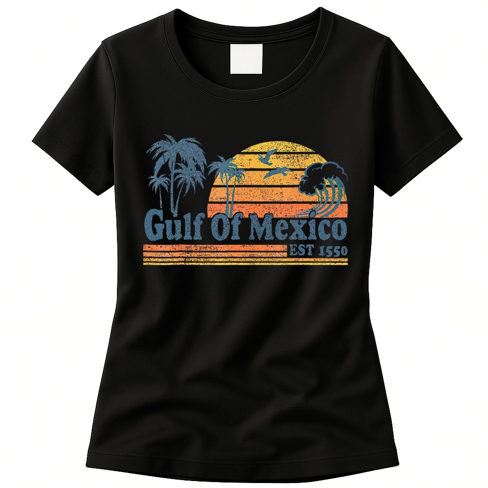 Gulf Of Mexico Est 1550 Retro Vintage Beach Gulf Of Mexico Gift Womens T-Shirt