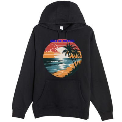 Gulf Of Mexico Vintage 70s Retro Throwback Design .Png Premium Pullover Hoodie