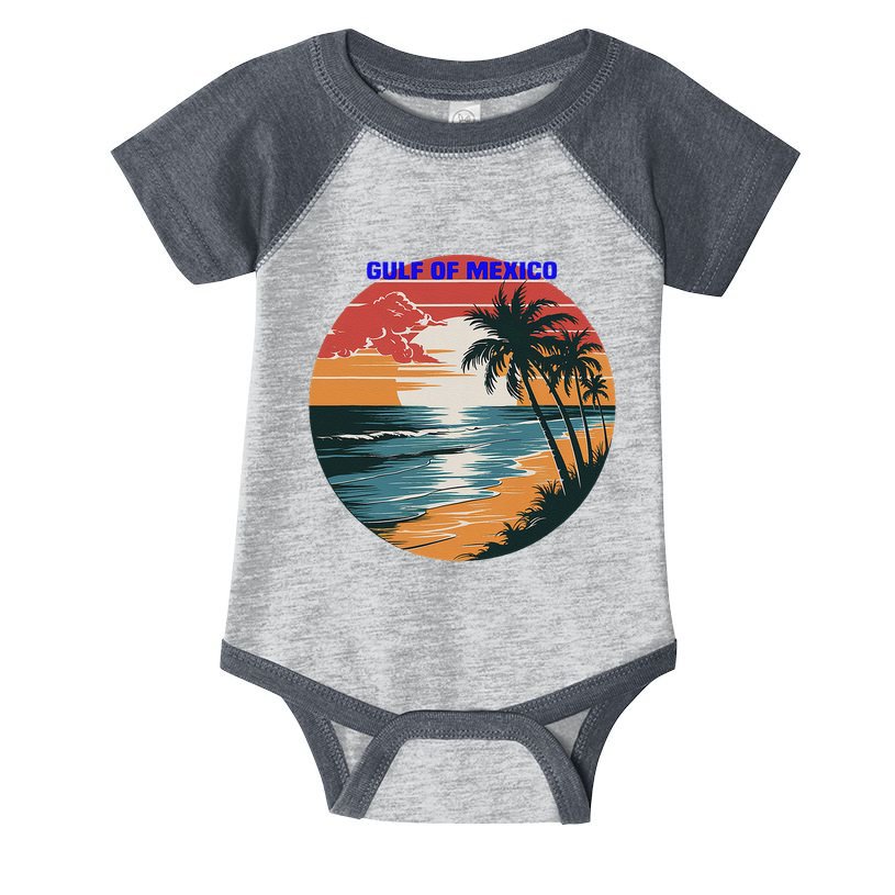 Gulf Of Mexico Vintage 70s Retro Throwback Design .Png Infant Baby Jersey Bodysuit