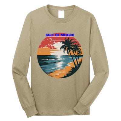 Gulf Of Mexico Vintage 70s Retro Throwback Design .Png Long Sleeve Shirt