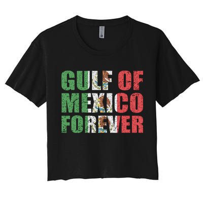 Gulf Of Mexico Forever Vintage Retro Mexican Women's Crop Top Tee