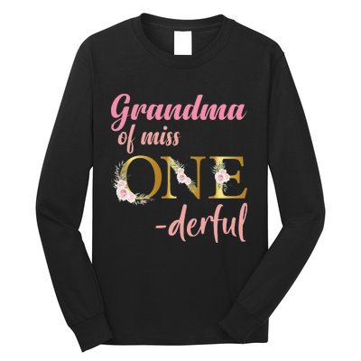 Grandma of Miss One Derful 1st Birthday 1st Birthday Long Sleeve Shirt