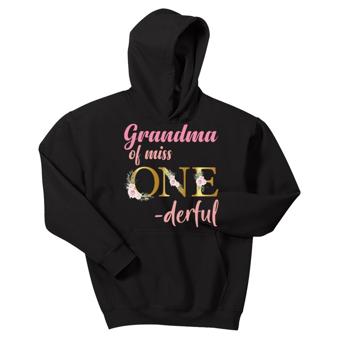 Grandma of Miss One Derful 1st Birthday 1st Birthday Kids Hoodie