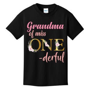 Grandma of Miss One Derful 1st Birthday 1st Birthday Kids T-Shirt