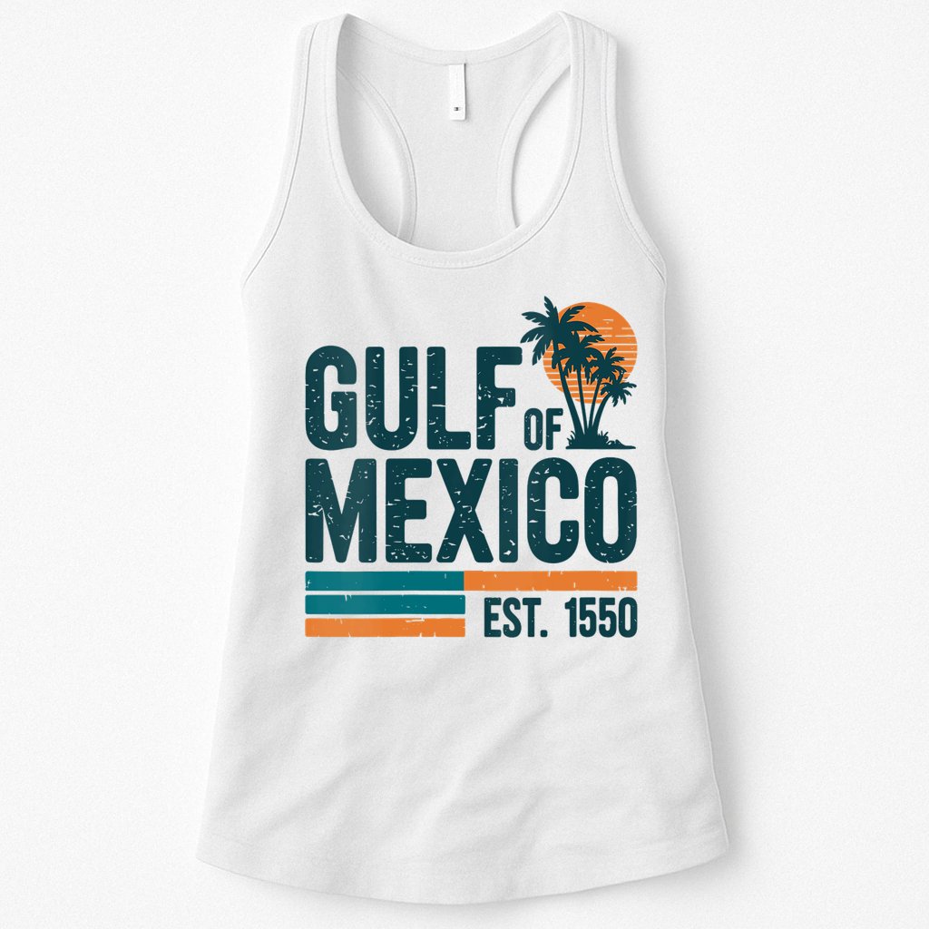 Gulf Of Mexico Est 1550 Retro Vintage Womens Tank Top