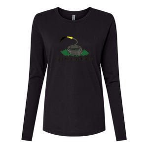 Get Off My Lawn Gadsden Parody Womens Cotton Relaxed Long Sleeve T-Shirt