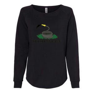 Get Off My Lawn Gadsden Parody Womens California Wash Sweatshirt