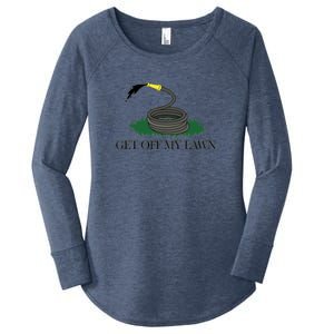 Get Off My Lawn Gadsden Parody Women's Perfect Tri Tunic Long Sleeve Shirt