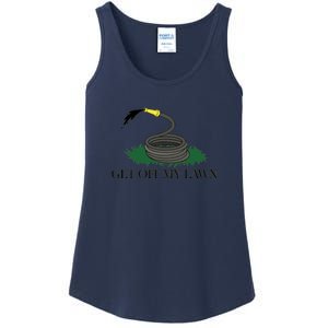 Get Off My Lawn Gadsden Parody Ladies Essential Tank