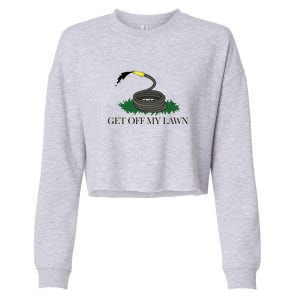 Get Off My Lawn Gadsden Parody Cropped Pullover Crew