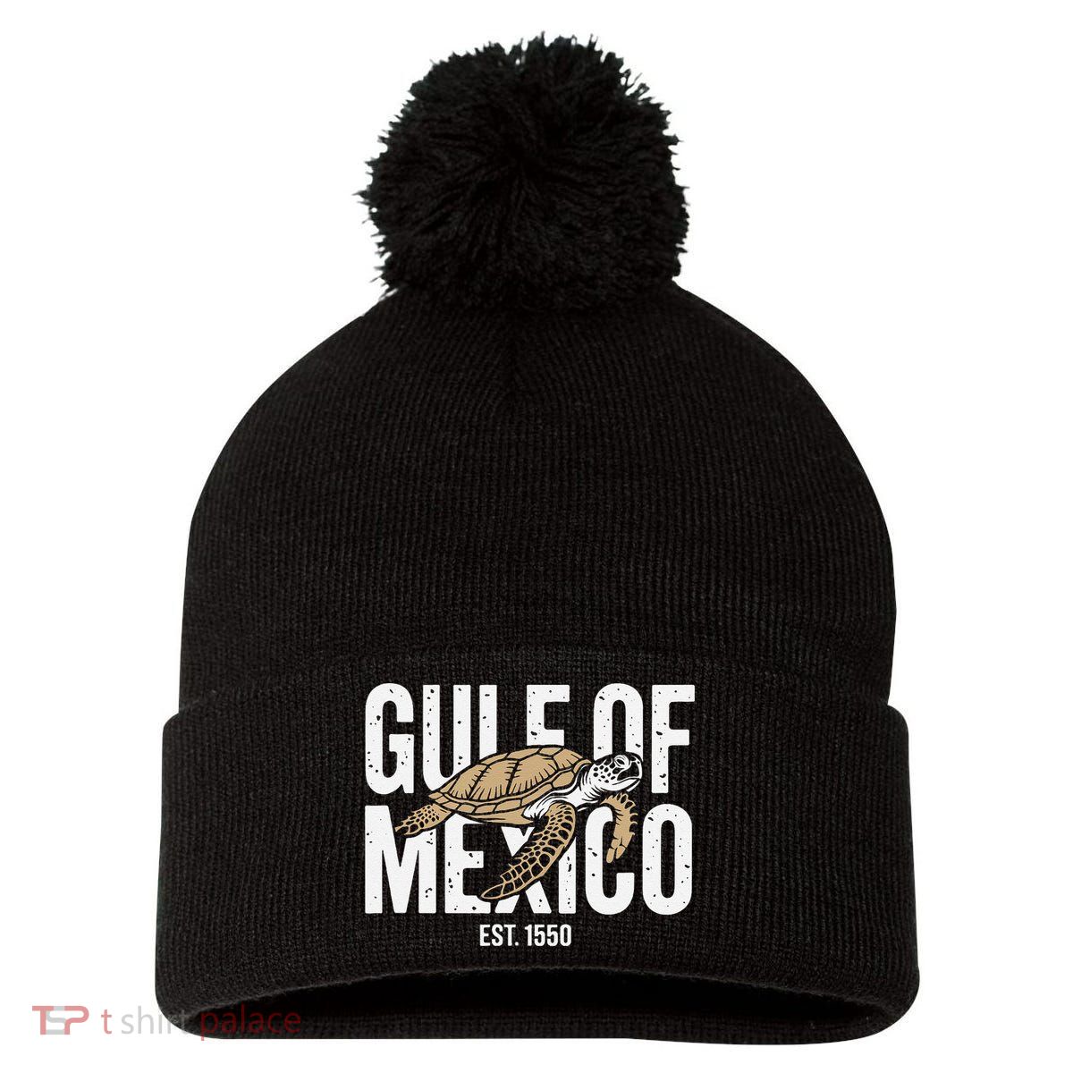 Gulf of Mexico with Turtle Pom Pom 12in Knit Beanie