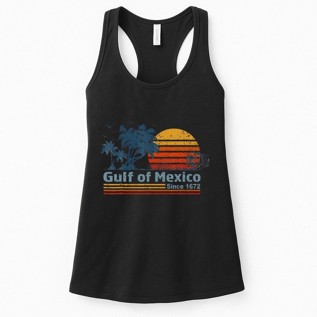 Gulf Of Mexico Since 1672 Retro Vintage Beach Womens Tank Top