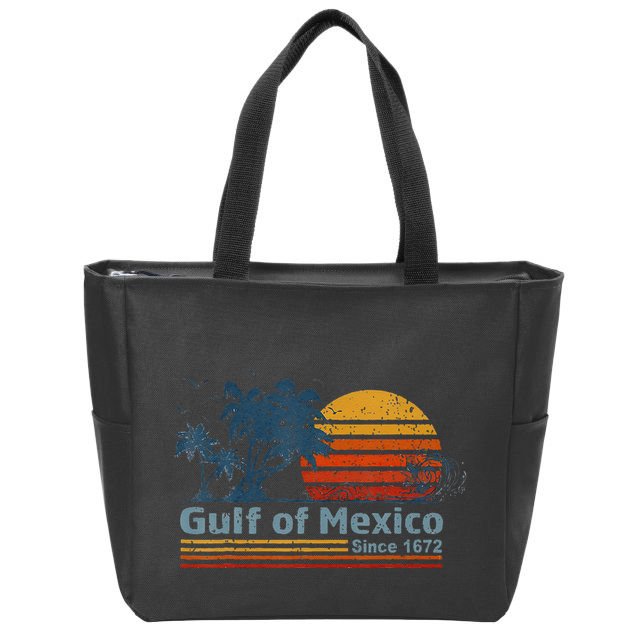 Gulf Of Mexico Since 1672 Retro Vintage Beach Zip Tote Bag