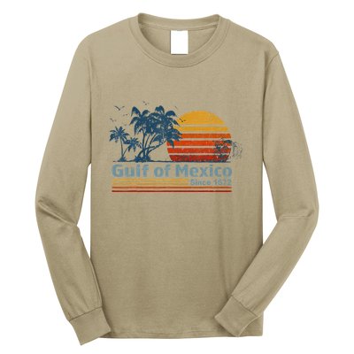 Gulf Of Mexico Since 1672 Retro Vintage Beach Long Sleeve Shirt