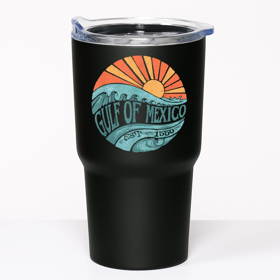 Gulf Of Mexico Est 1550 Retro Vintage Beach Tumbler