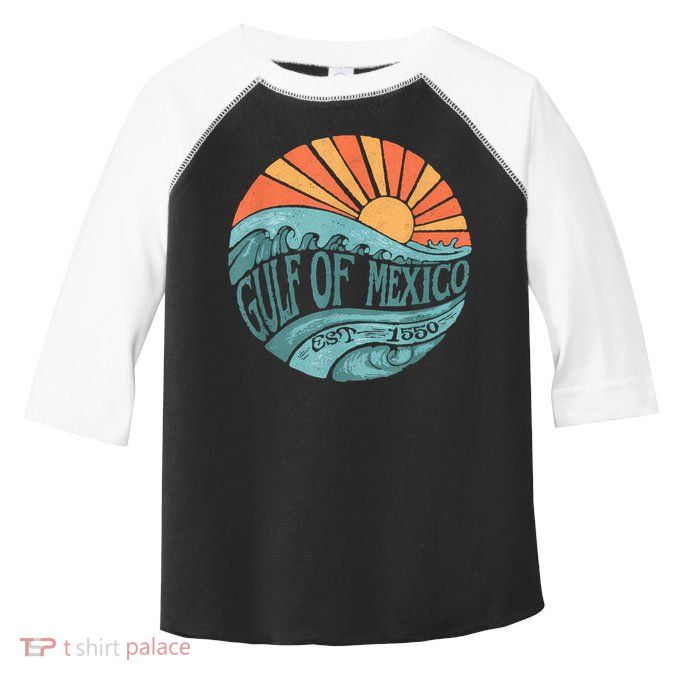 Gulf Of Mexico Est 1550 Retro Vintage Beach Toddler Fine Jersey T-Shirt