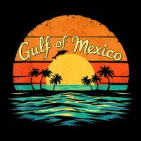Gulf Of Mexico Beach Palms Summer Vacation Cooling Performance Crew T-Shirt