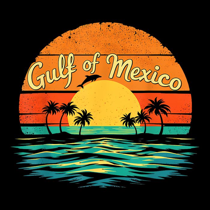 Gulf Of Mexico Beach Palms Summer Vacation Cooling Performance Crew T-Shirt