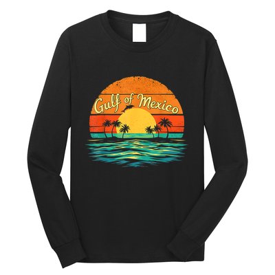 Gulf Of Mexico Beach Palms Summer Vacation Long Sleeve Shirt