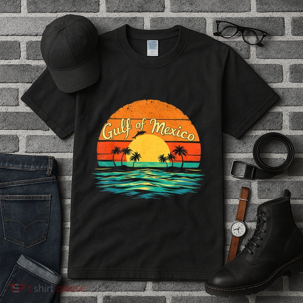 Gulf Of Mexico Beach Palms Summer Vacation Tall T-Shirt