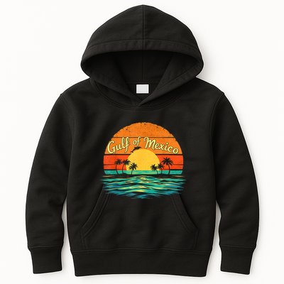 Gulf Of Mexico Beach Palms Summer Vacation Kids Hoodie
