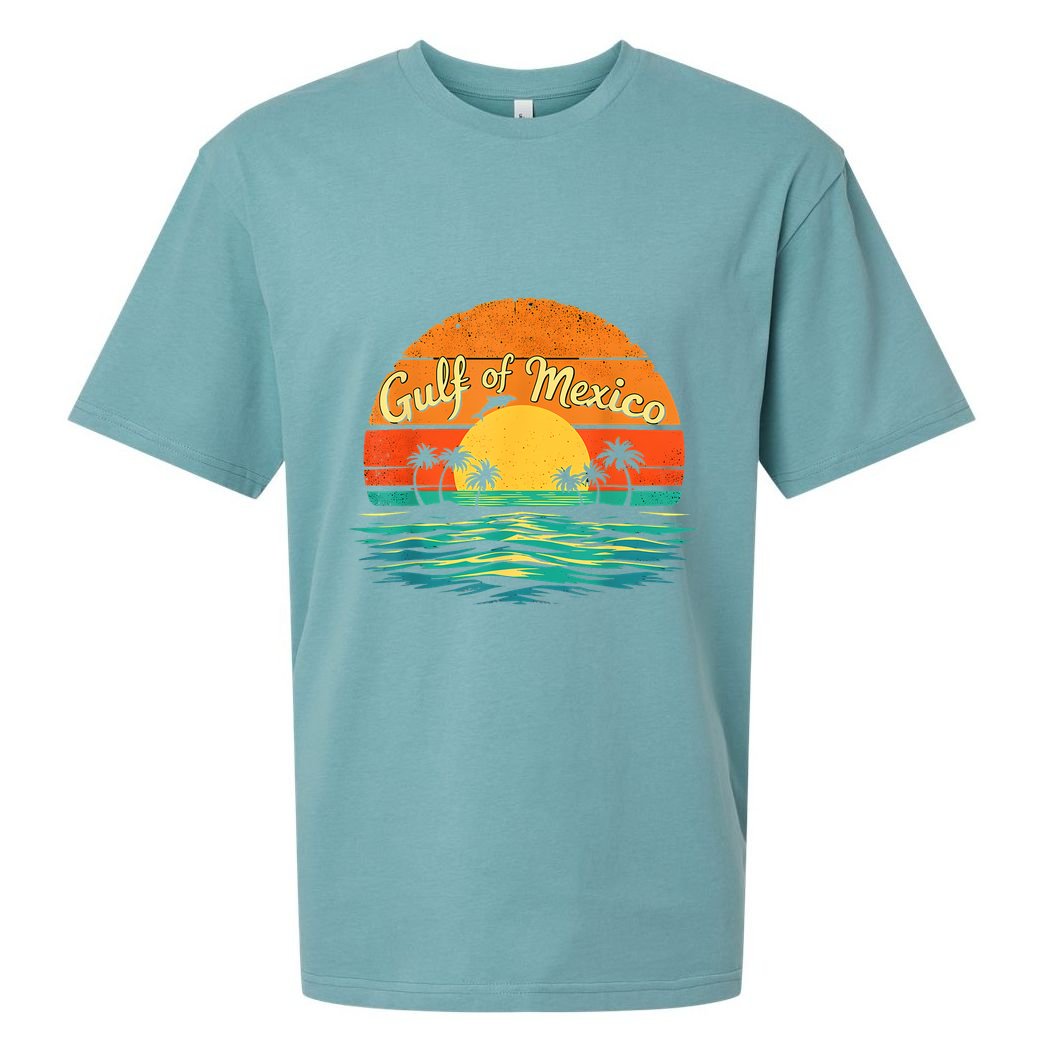 Gulf Of Mexico Beach Palms Summer Vacation Sueded Cloud Jersey T-Shirt