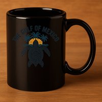 Gulf Of Mexico Est 1550 Forever Not US America With Turtle 11oz C Handle Ceramic Mug