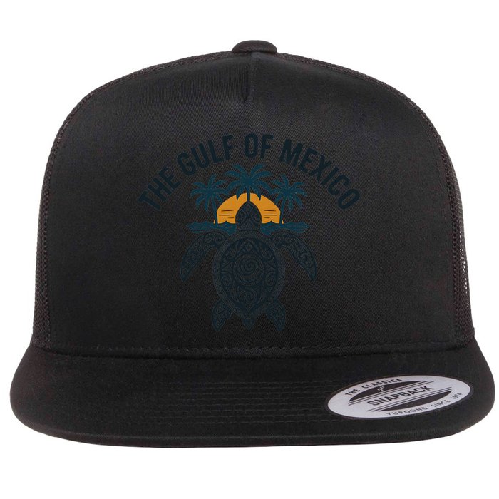 Gulf Of Mexico Est 1550 Forever Not US America With Turtle Flat Bill Trucker Hat