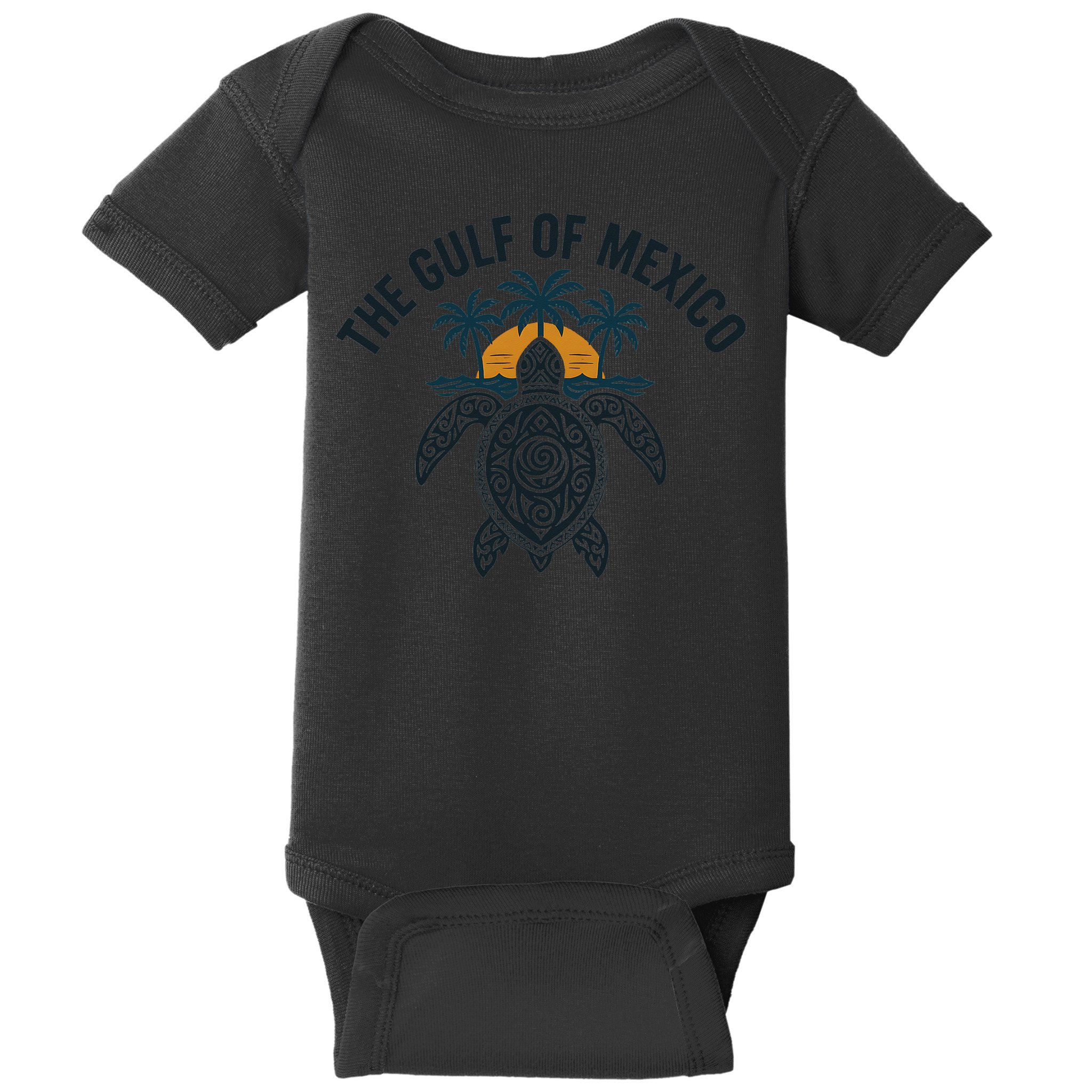 Gulf Of Mexico Est 1550 Forever Not US America With Turtle Baby Bodysuit