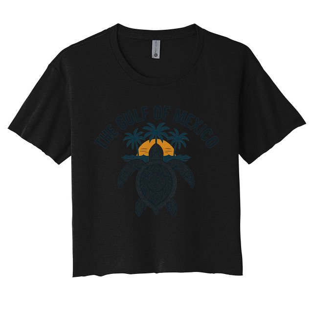 Gulf Of Mexico Est 1550 Forever Not US America With Turtle Crop Top