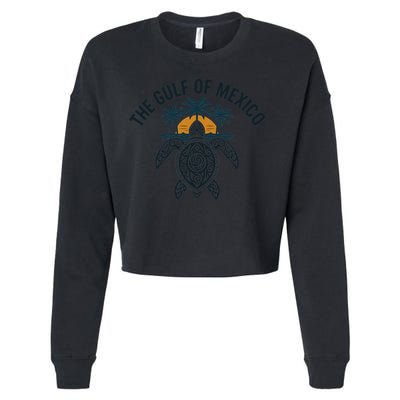 Gulf Of Mexico Est 1550 Forever Not US America With Turtle Cropped Pullover Crew