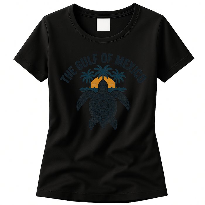 Gulf Of Mexico Est 1550 Forever Not US America With Turtle Womens T-Shirt