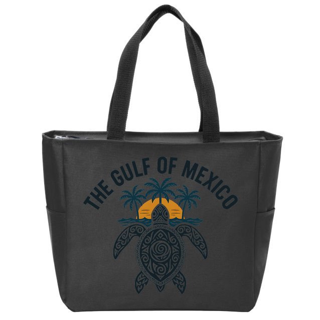 Gulf Of Mexico Est 1550 Forever Not US America With Turtle Zip Tote Bag
