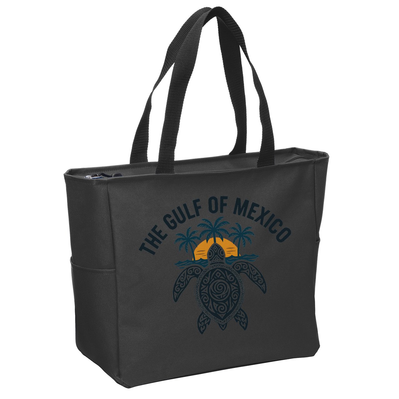 Gulf Of Mexico Est 1550 Forever Not US America With Turtle Zip Tote Bag