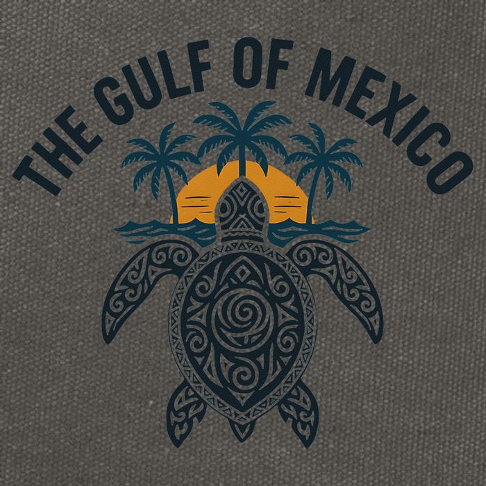 Gulf Of Mexico Est 1550 Forever Not US America With Turtle Cotton Canvas Backpack