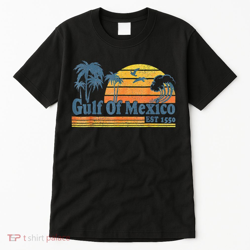 Gulf Of Mexico Est 1550 Retro Vintage Beach Gulf Of Mexico .Png Tall T-Shirt