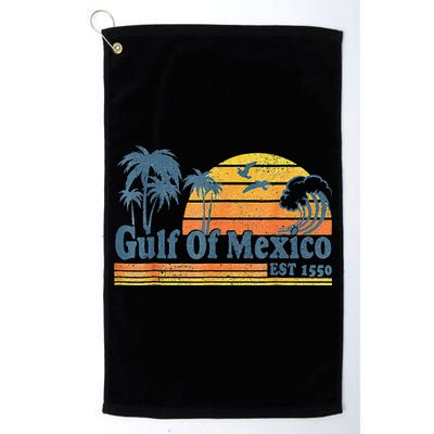 Gulf Of Mexico Est 1550 Retro Vintage Beach Gulf Of Mexico .Png Golf Towel