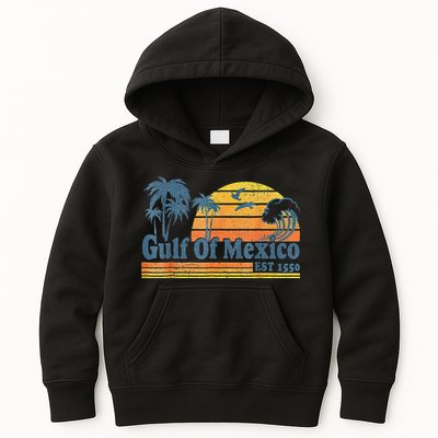 Gulf Of Mexico Est 1550 Retro Vintage Beach Gulf Of Mexico .Png Kids Hoodie