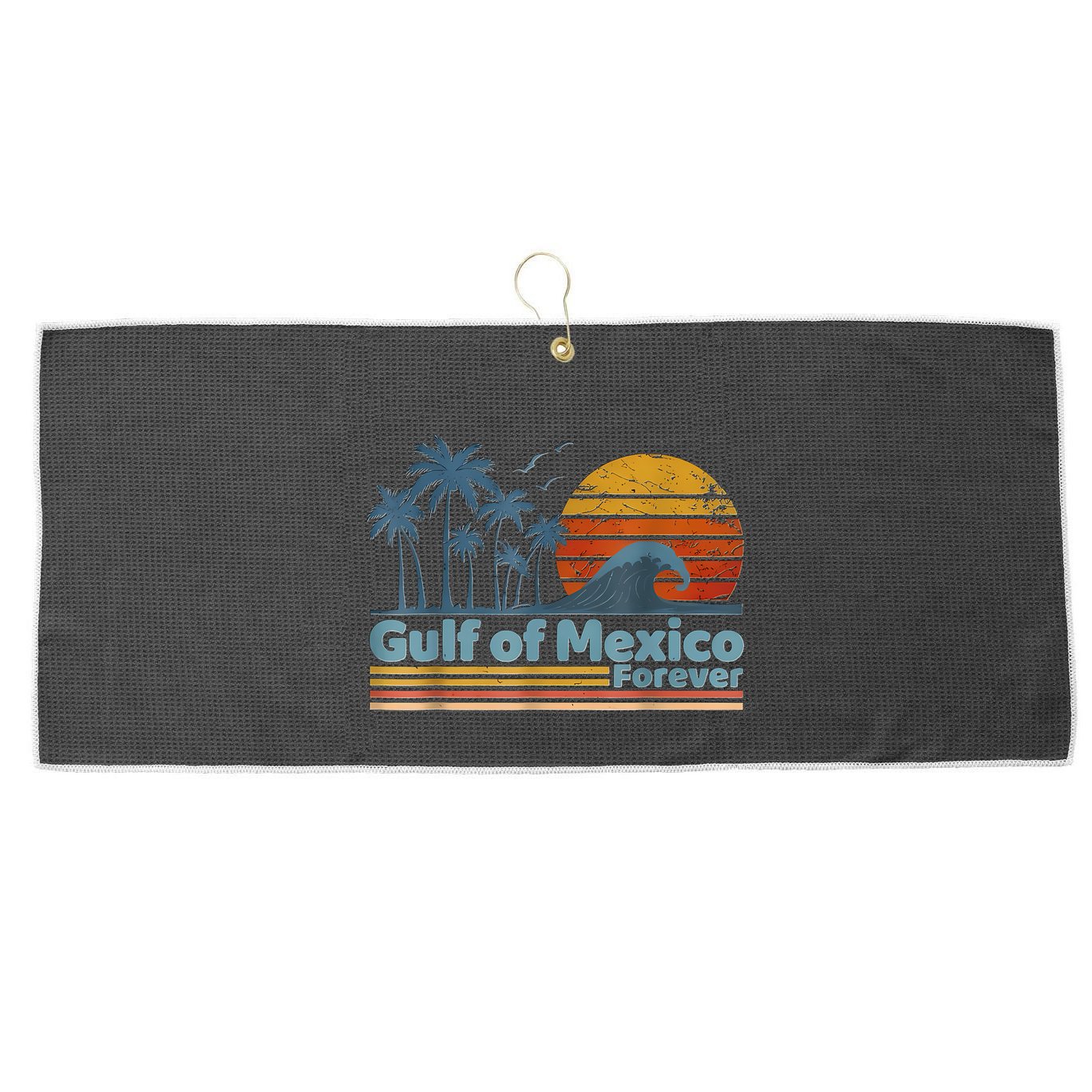 Gulf Of Mexico Forever Large Microfiber Waffle Golf Towel