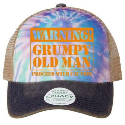 Grumpy Old Man for Grandfathers Dads Father's Day Legacy Tie Dye Trucker Hat