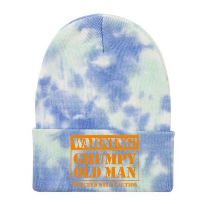 Grumpy Old Man for Grandfathers Dads Father's Day Tie Dye 12in Knit Beanie