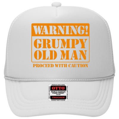 Grumpy Old Man for Grandfathers Dads Father's Day High Crown Mesh Back Trucker Hat