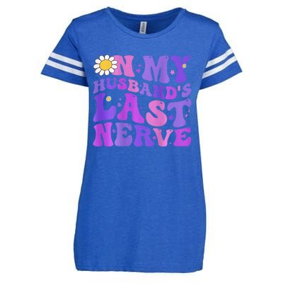 Groovy On My Husband's Last Nerve  Mother's Day Wife Enza Ladies Jersey Football T-Shirt