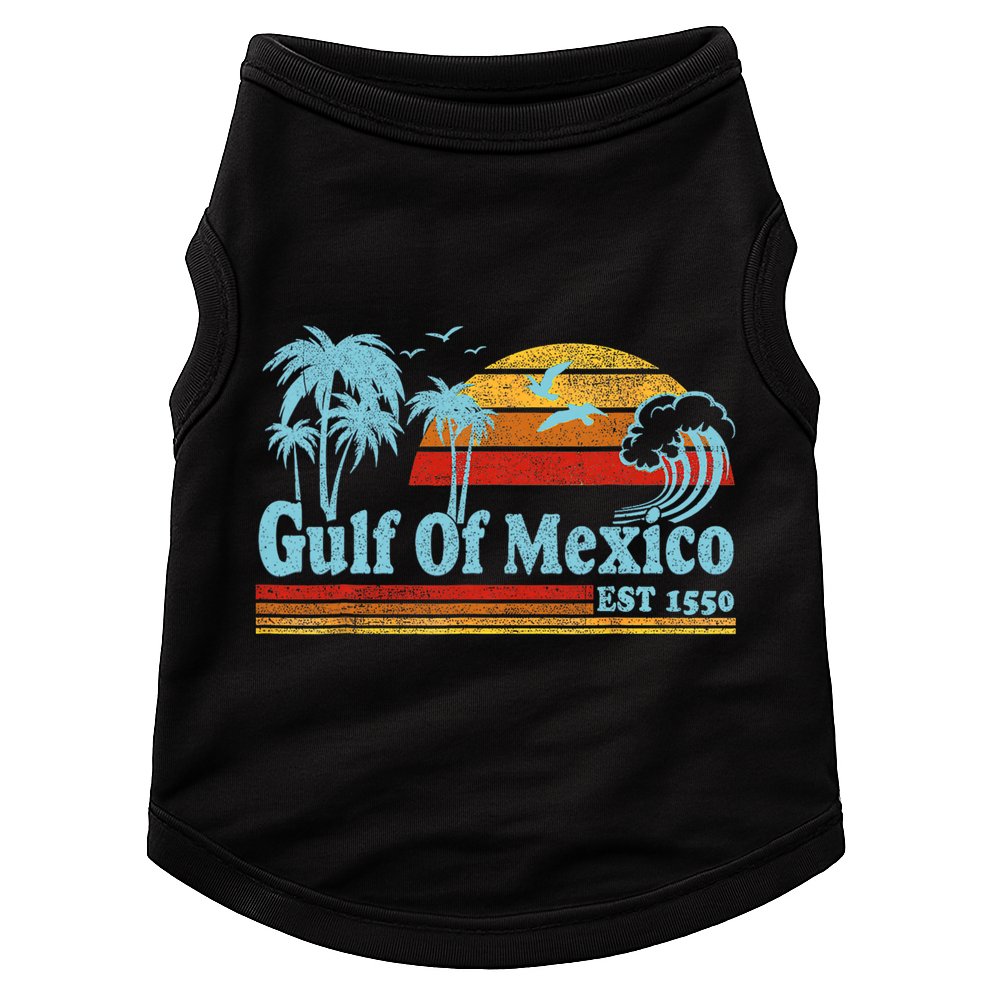 Gulf Of Mexico Est 1550 Retro Vintage Beach Doggie Tank