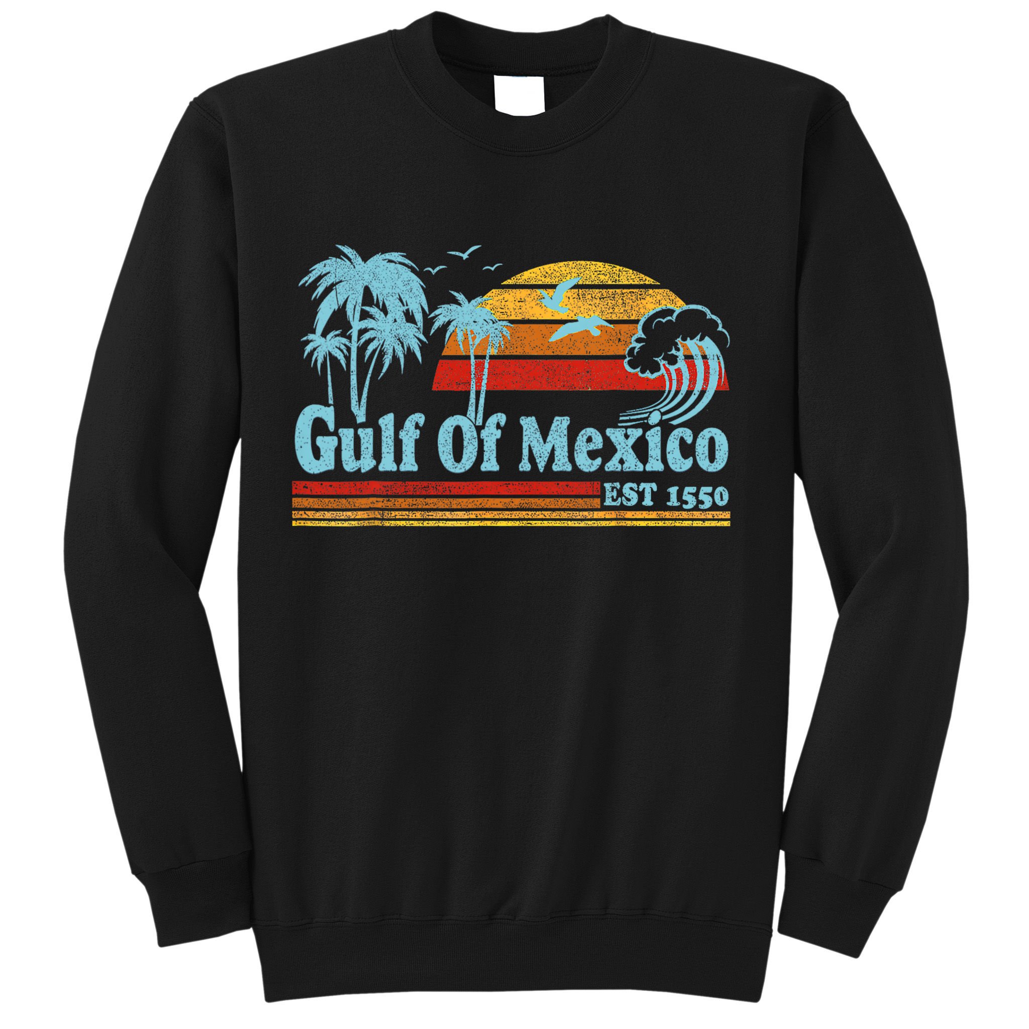 Gulf Of Mexico Est 1550 Retro Vintage Beach Sweatshirt