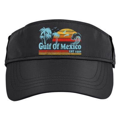 Gulf Of Mexico Est 1550 Retro Vintage Beach Adult Drive Performance Visor