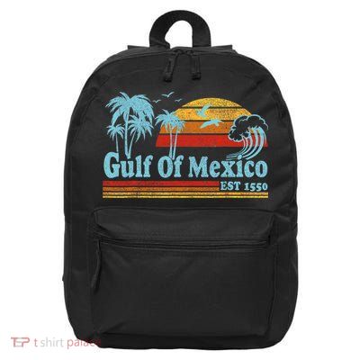 Gulf Of Mexico Est 1550 Retro Vintage Beach 16 in Basic Backpack